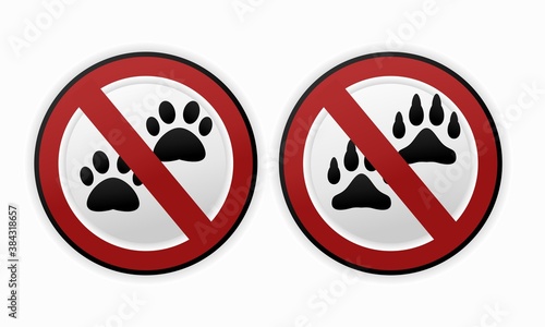No pet in this area. Dont enter with  animal. Illustration vector