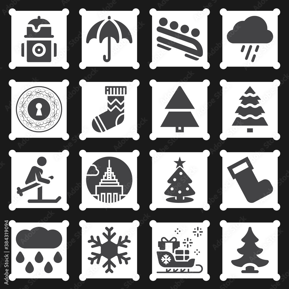 16 pack of snow filled web icons set 16 pack of snow filled web icons set