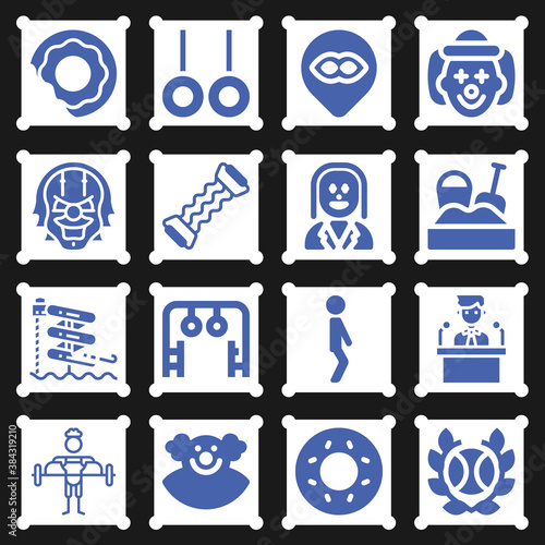 16 pack of waterpark  filled web icons set
