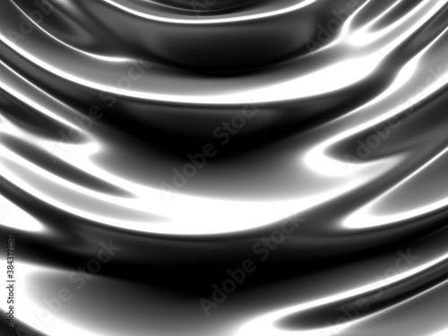 Metallic abstract wavy liquid background