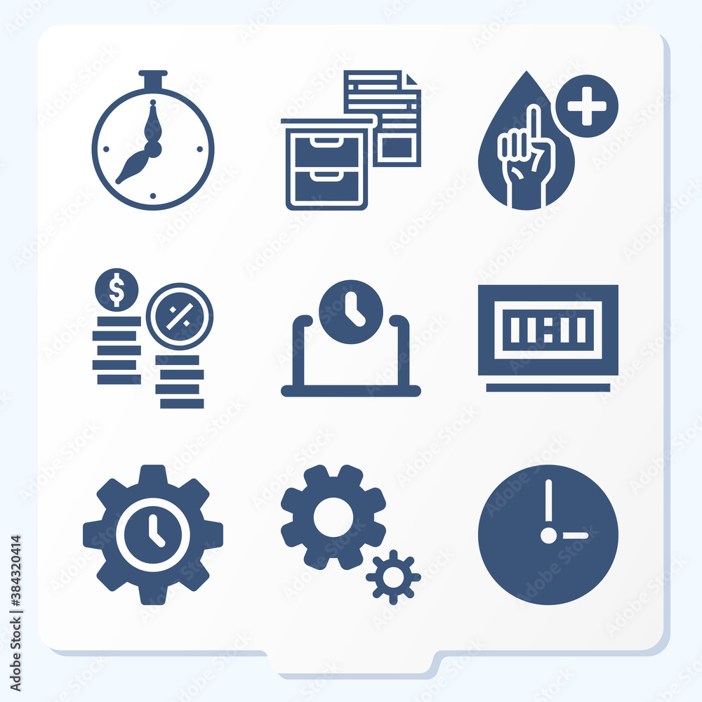 Simple set of 9 icons related to determine Simple set of 9 icons related to determine