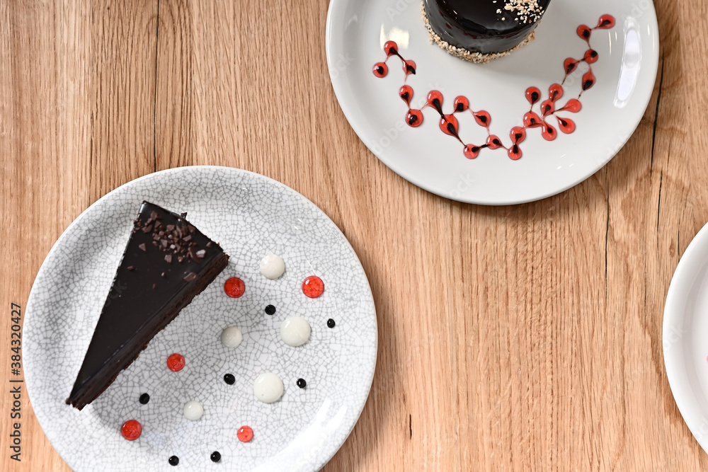 cakes on decorated plate cakes on decorated plate