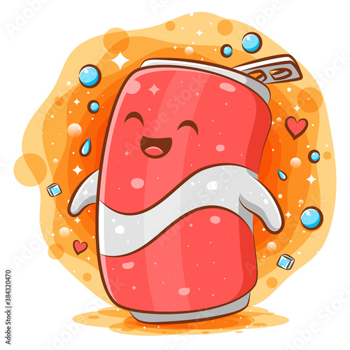 Cute Cola Can cartoon kawaii mascot character