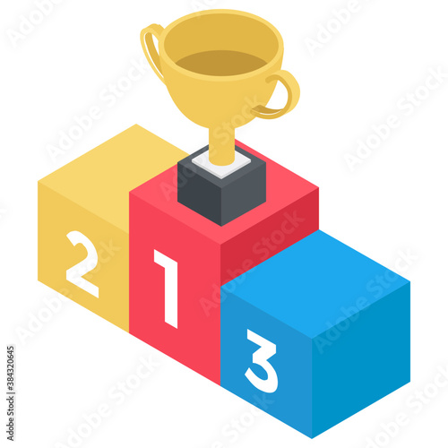 
A winners podium denoting award ceremony 
