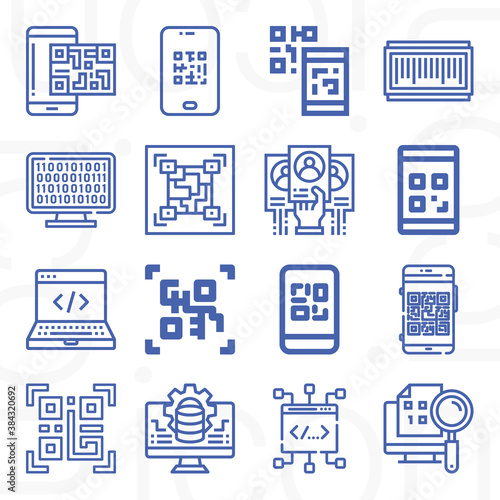 16 pack of write in  lineal web icons set