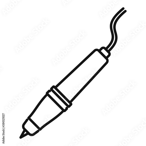 Tattoo machine pen icon. Outline tattoo machine pen vector icon for web design isolated on white background