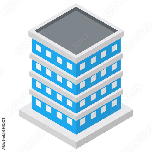 
Tall building denoting business center 
