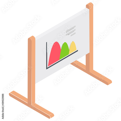 
A presentation board with statistics denoting statistical presentation 
