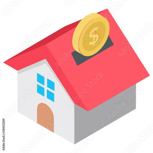 
A home with the dollar on it representing house financing 
