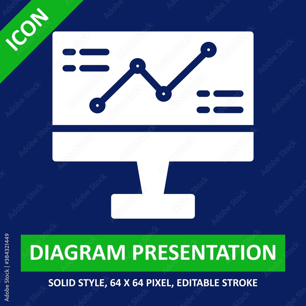 pc presentation line diagram icon solid style on color background. chart and diagram vector illustration. base 64 x 64 pixels. expanded. pc presentation line diagram icon solid style on color background. chart and diagram vector illustration. base 64 x 64 pixels. expanded.