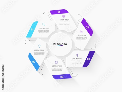 Vector Infographic label design template with icons and 6 options or steps. Can be used for process diagram  presentations  workflow layout  banner  flow chart  info graph.