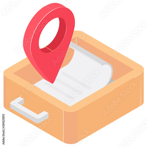 
Pin location on a document conceptualizing filling location 
