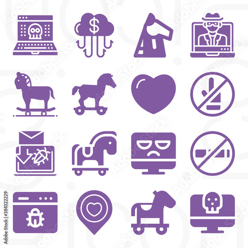 16 pack of wanting  filled web icons set