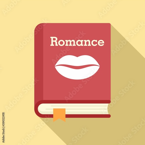 Literary romance book icon. Flat illustration of literary romance book vector icon for web design