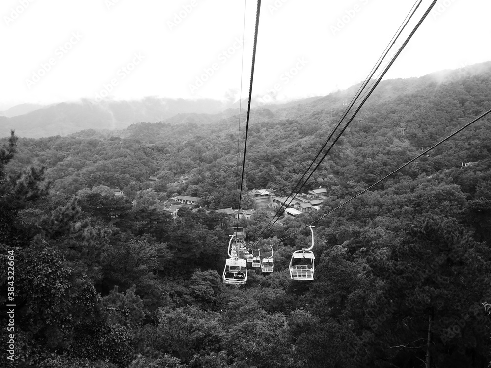 Fototapeta premium Cable cars in nature