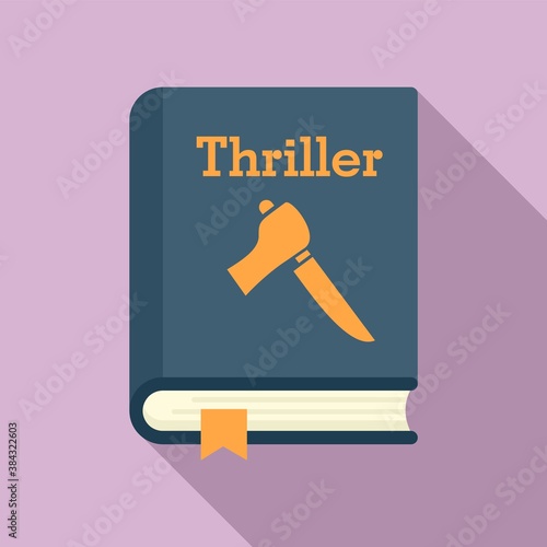 Thriller book icon. Flat illustration of thriller book vector icon for web design