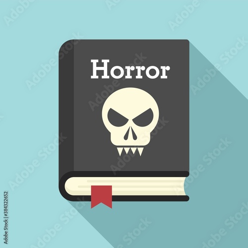 Horror book icon. Flat illustration of horror book vector icon for web design