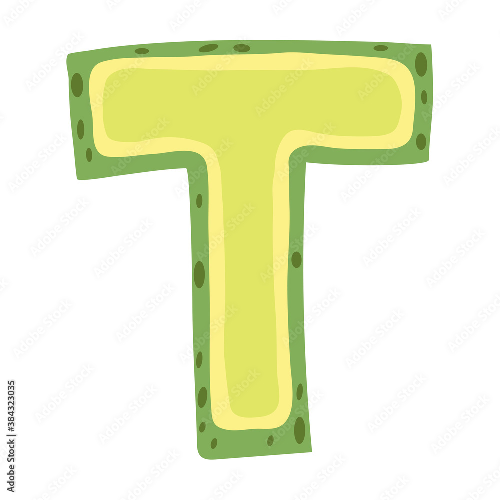 Avocado stylized letter T. Vector illustration Avocado stylized letter T. Vector illustration