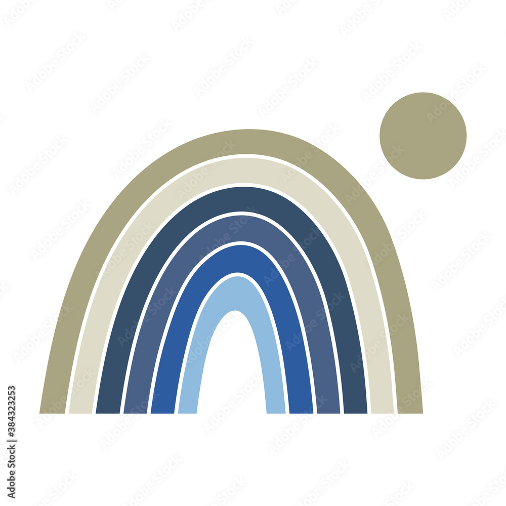 Celestial blue boho rainbow. Vector illustration. Celestial blue boho rainbow. Vector illustration.