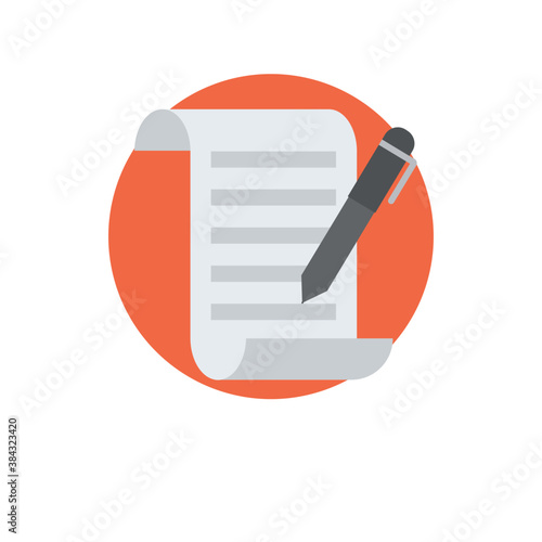 
A notepad with check marks and pencil showing tasks icon 
