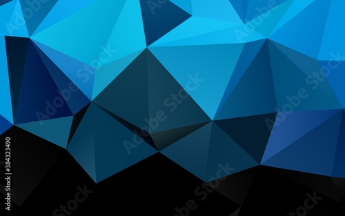 Dark BLUE vector abstract polygonal texture.