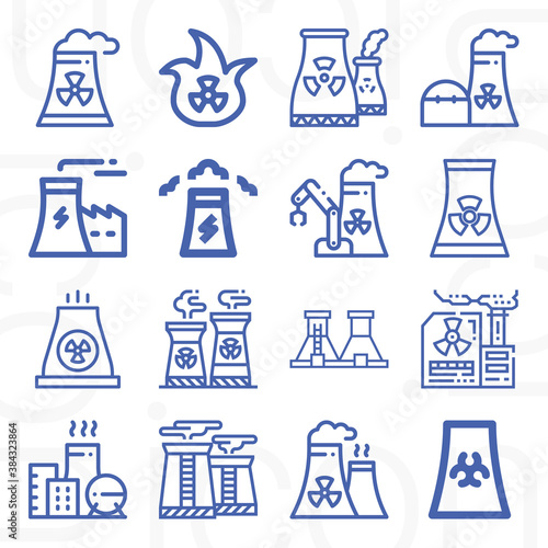 16 pack of fission  lineal web icons set