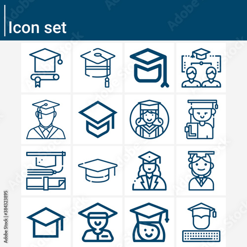 Simple set of old boy related lineal icons.