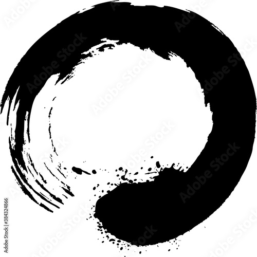 円　黒　丸　手書き　筆文字