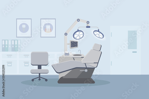 Dental clinic interior flat design vector illustration