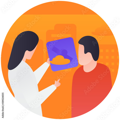 
Female doctor checking bone x ray report 
