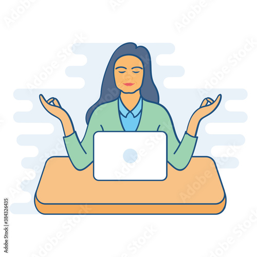 
Girl studying from laptop known as personal training 
