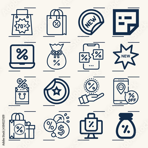 Simple set of brush aside related lineal icons.