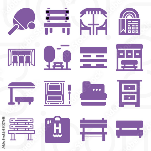 16 pack of plateau  filled web icons set