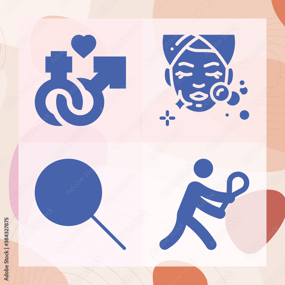 Simple set of fairness related filled icons Simple set of fairness related filled icons
