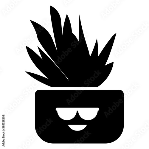 
A cactus emoticon with astonished face 
