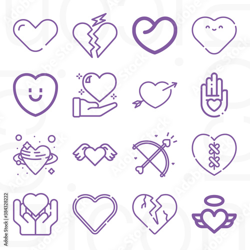 16 pack of intuition  lineal web icons set
