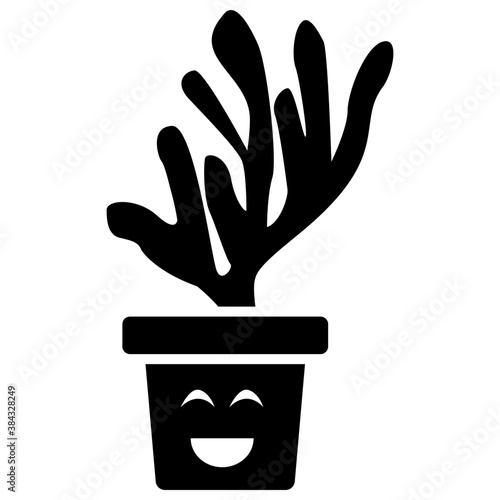 
A cactus emoticon with astonished face 
