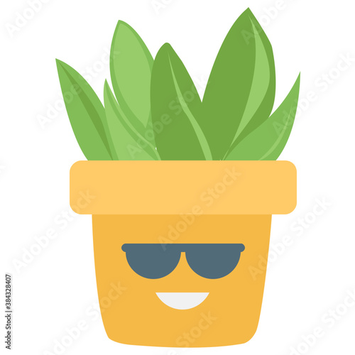 
A cactus emoticon with astonished face 
 photo