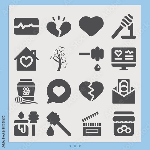 Simple set of beloved related filled icons.