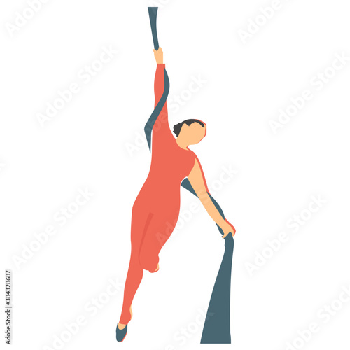 
Man playing with rings showing circus tricks 
