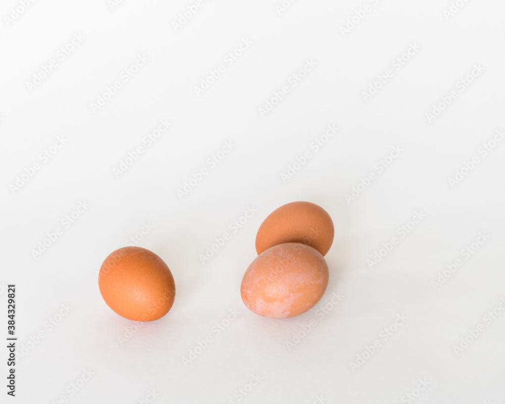 Brown eggs in the white background Brown eggs in the white background