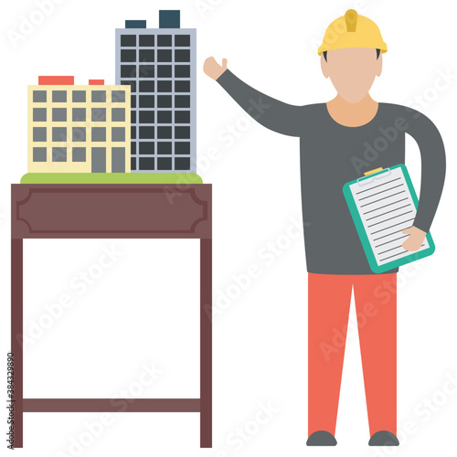 
A construction foreman to design buildings 
