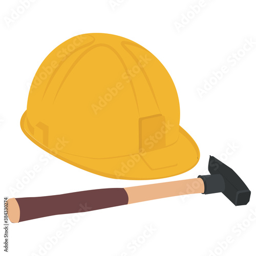 
Hard hat for worker depicting construction hat 
