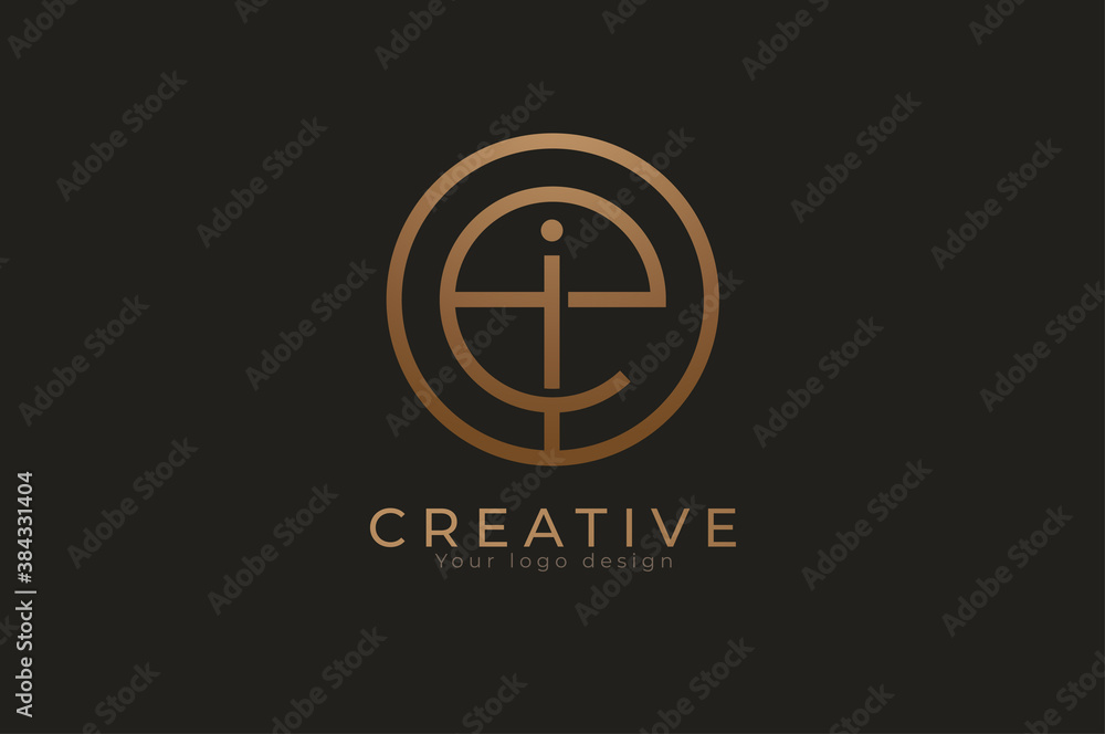 Abstract initial letter E and I logo, usable for branding and business logos, Flat Logo Design Template, vector illustration Abstract initial letter E and I logo, usable for branding and business logos, Flat Logo Design Template, vector illustration