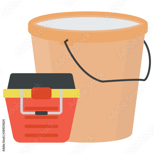 
Fishing survival kit with water bucket 
