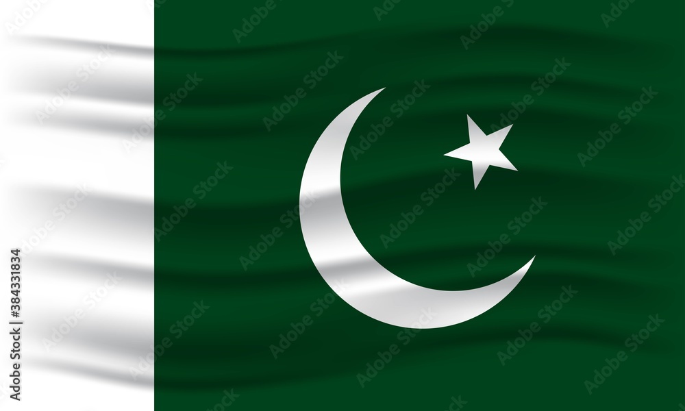 Illustration of waving Pakistan flag. Vector Illustration. Illustration of waving Pakistan flag. Vector Illustration.