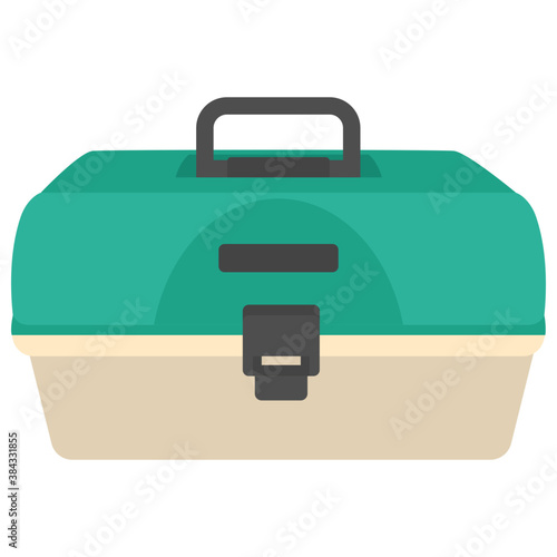 
Fishing survival kit flat icon design 
