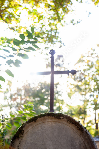 Fotografie, Tablou croix sur une tombe