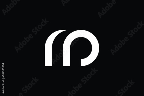 Minimal Innovative Initial MP logo and PM logo. Letter M P PM MP creative elegant Monogram. Premium Business logo icon. White color on black background photo