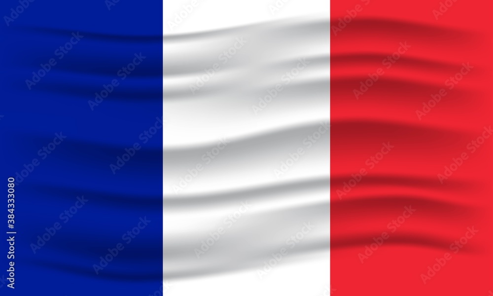 Illustration of waving France flag. Vector Illustration. Illustration of waving France flag. Vector Illustration.